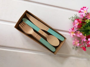 Elevate Your Dining Experience with Our Disposable Wooden Cutlery Set!