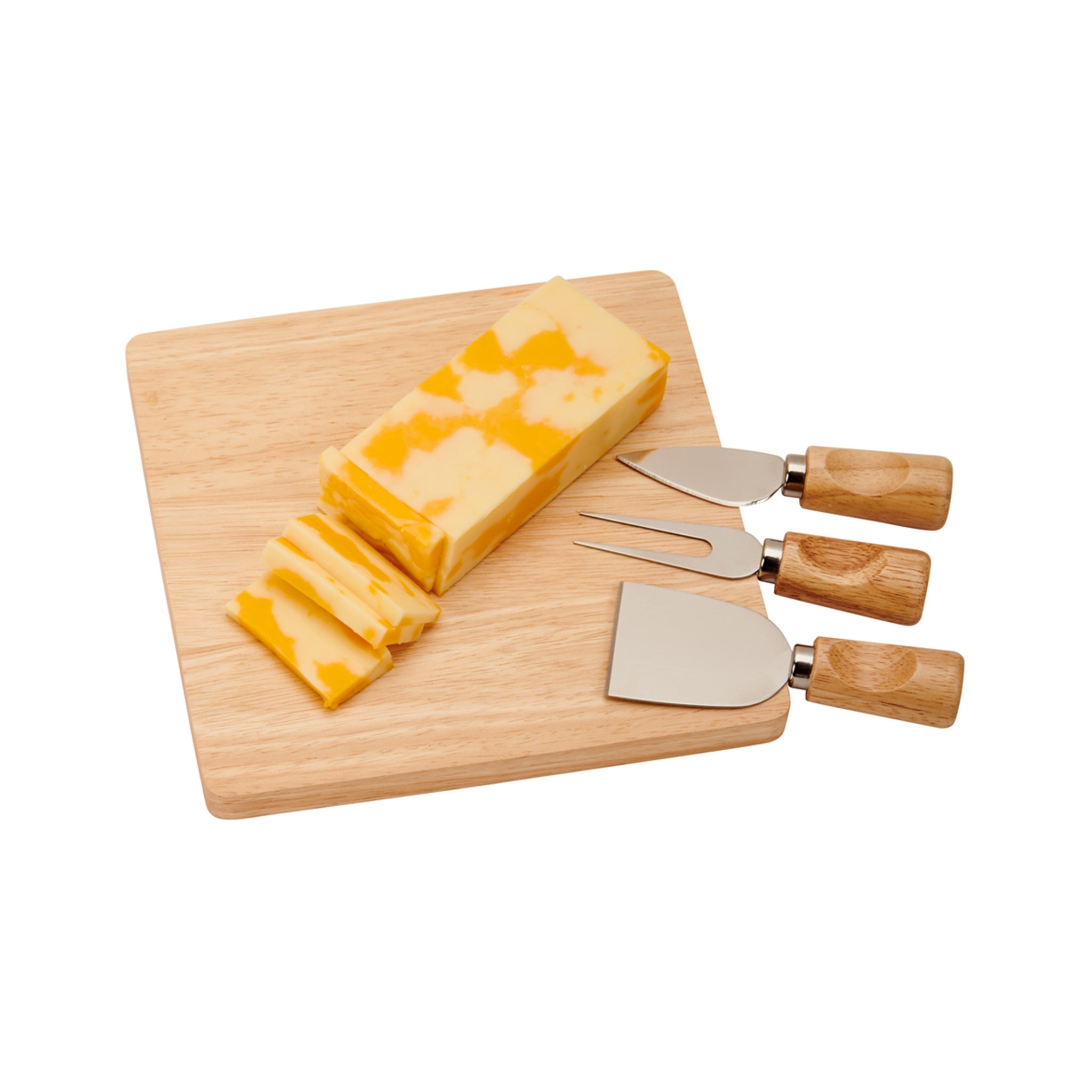 Rubberwood Cheese Cutting Board Set