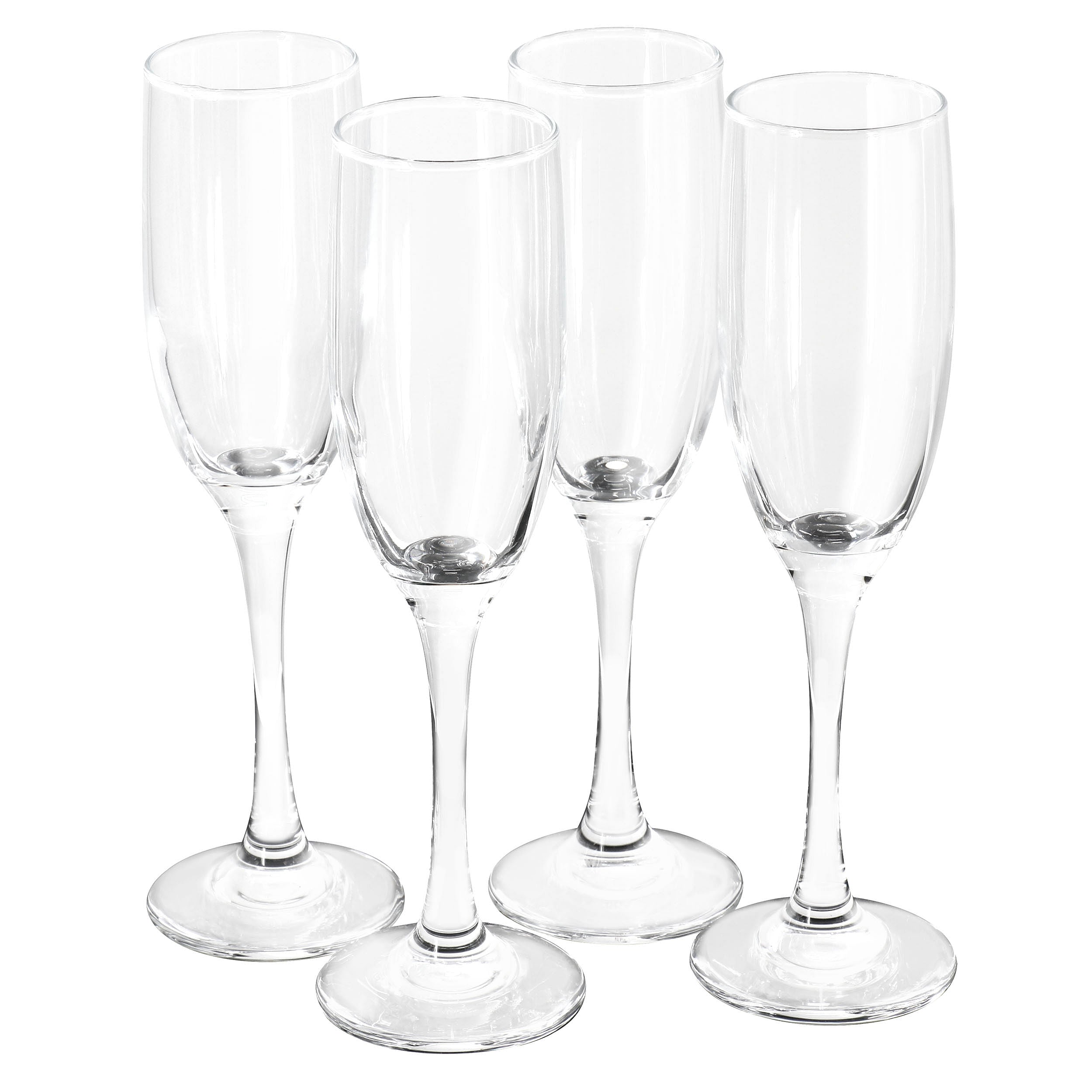 4 Piece 6.4oz Fluted Champagne Glass Set