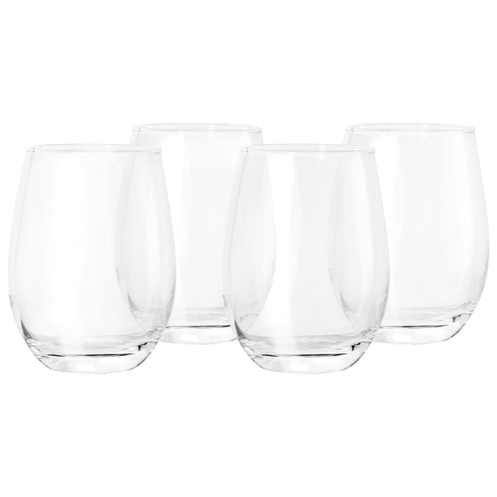 4 Piece 18oz Classic Stemless Wine Glass Set