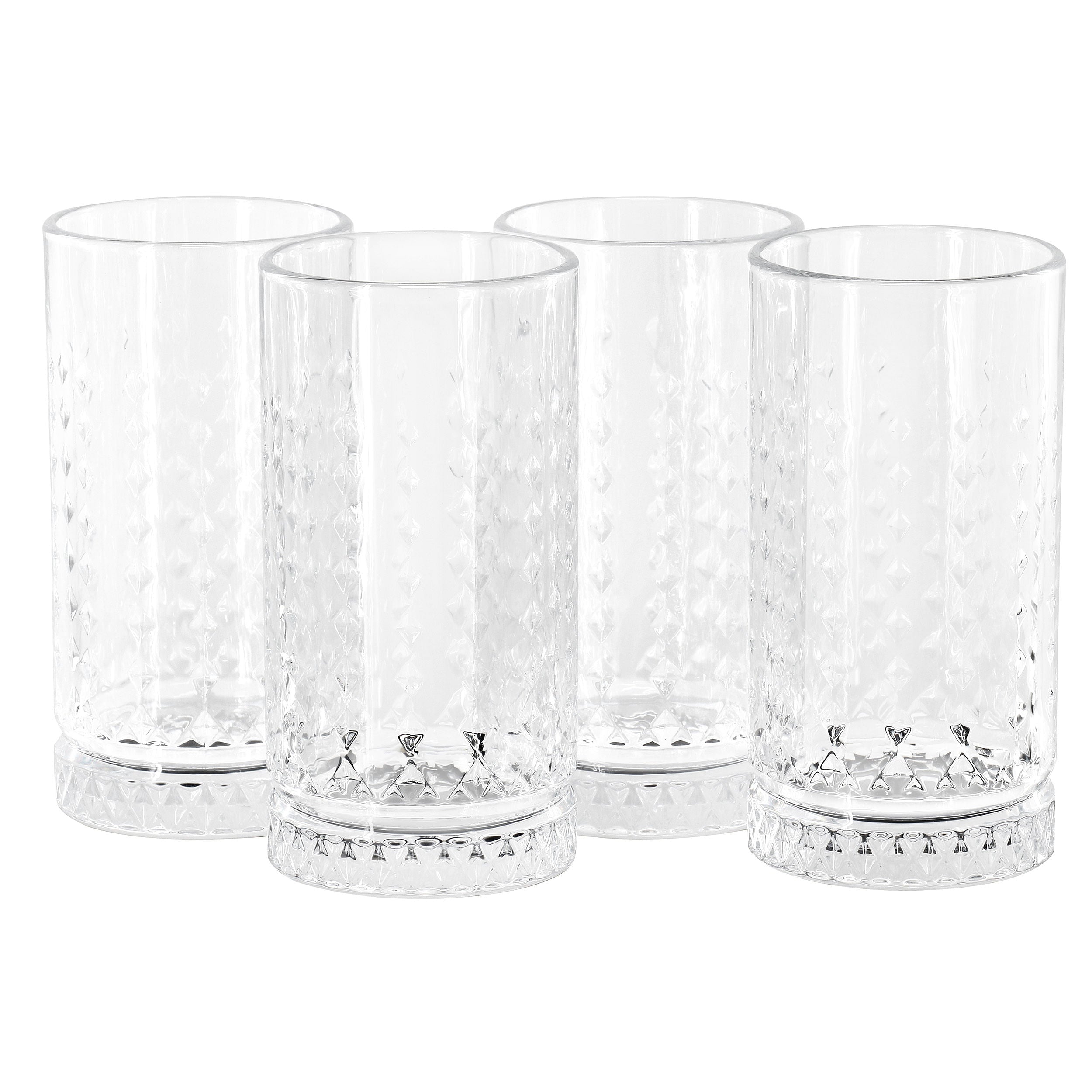 4 Piece 16 Ounce Glass Tumbler Set