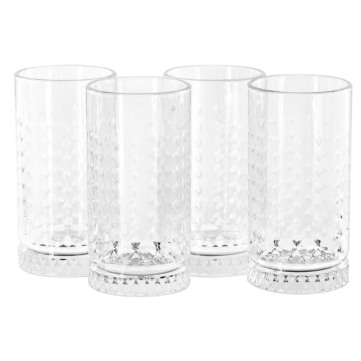 4 Piece 16 Ounce Glass Tumbler Set