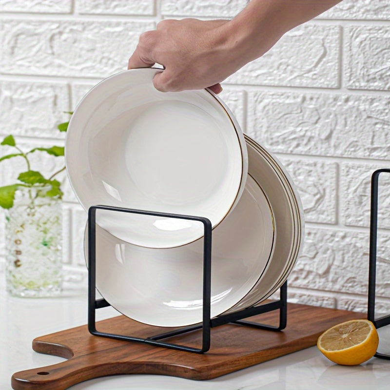 3pcs Metal Plate Rack Storage Box