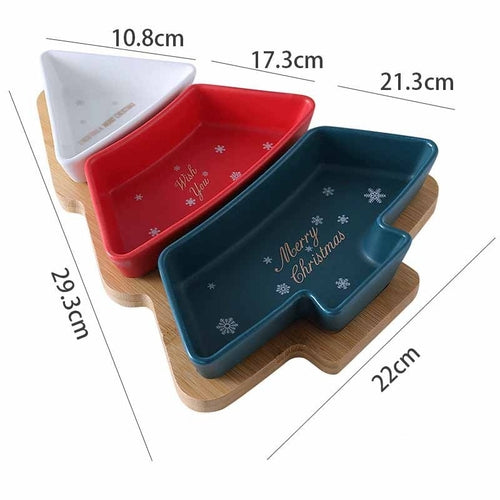 Christmas Tree Ceramic Fruit Plate