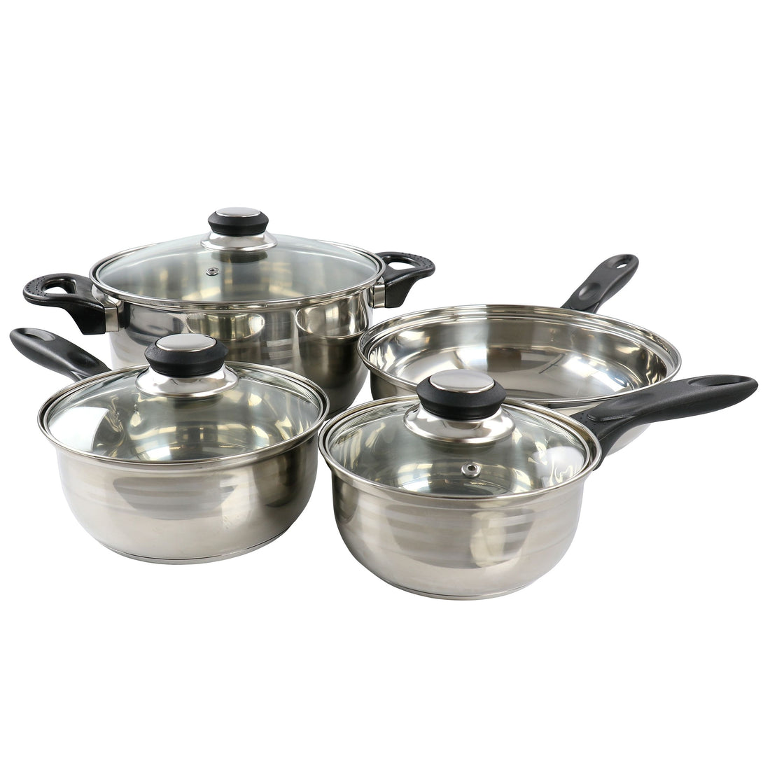 7 Piece Two Tone Polished Stainless Steel Cookware