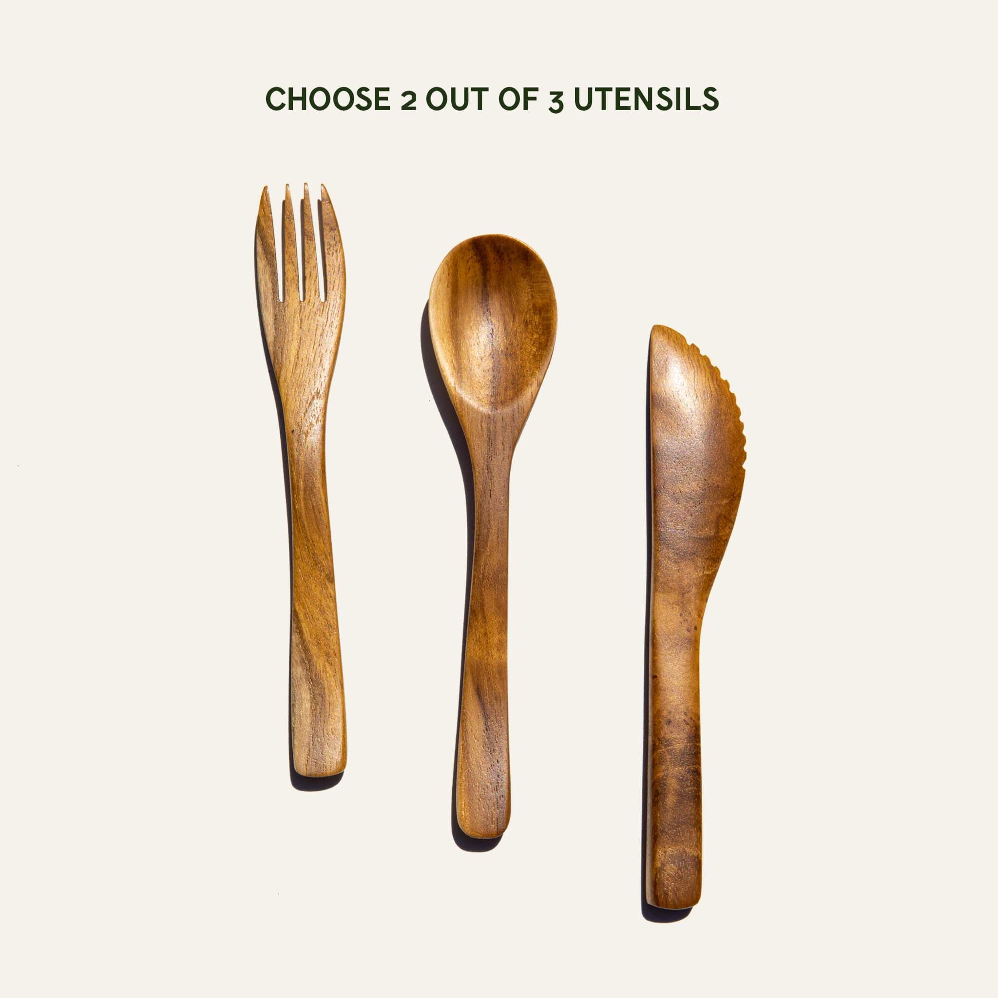 Reusable Wooden Cutlery Set