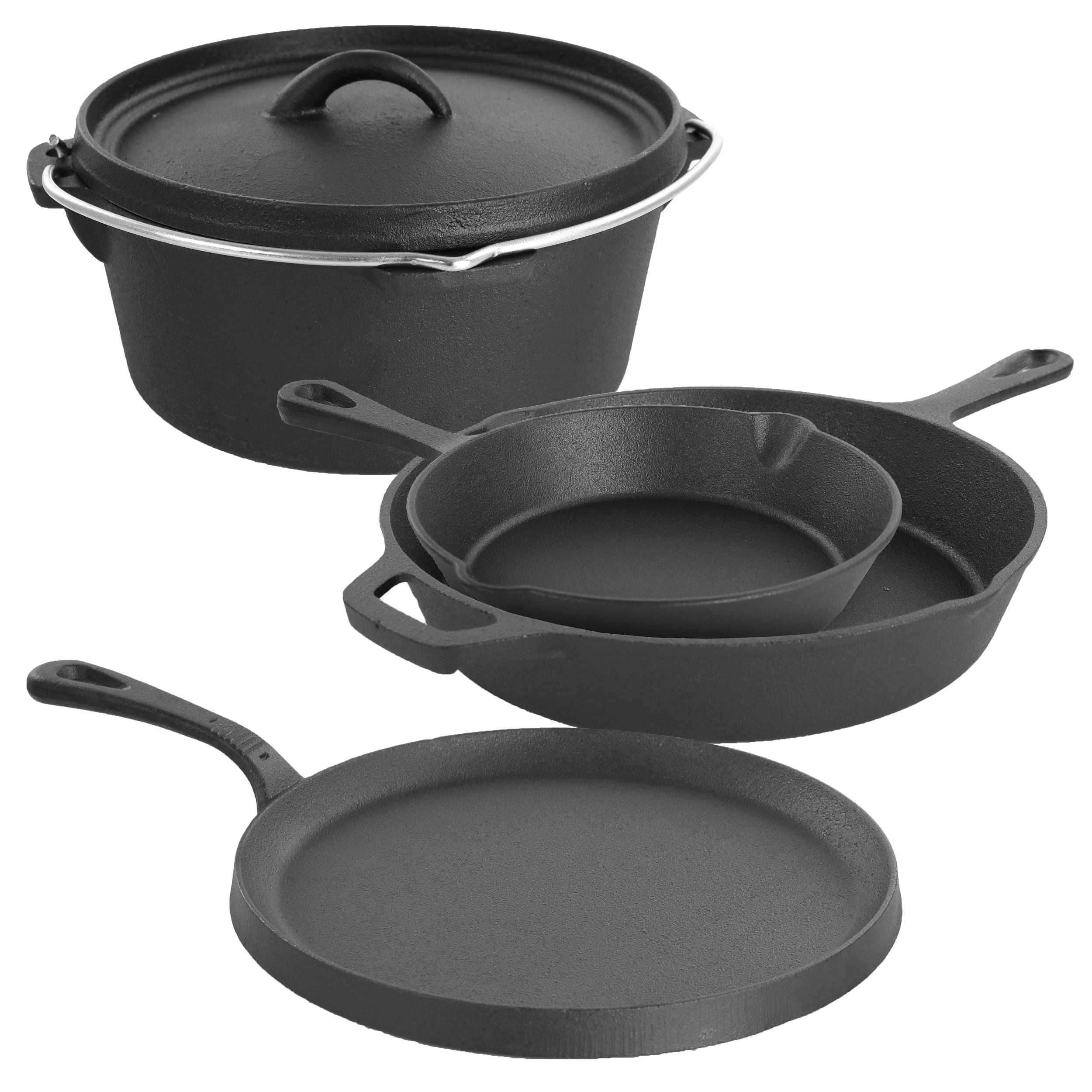 Pre-Seasoned Cast Iron 5-Piece Kitchen Pot