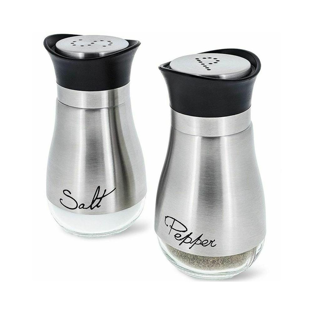 Salt and Pepper Stainless Steel Glass Set