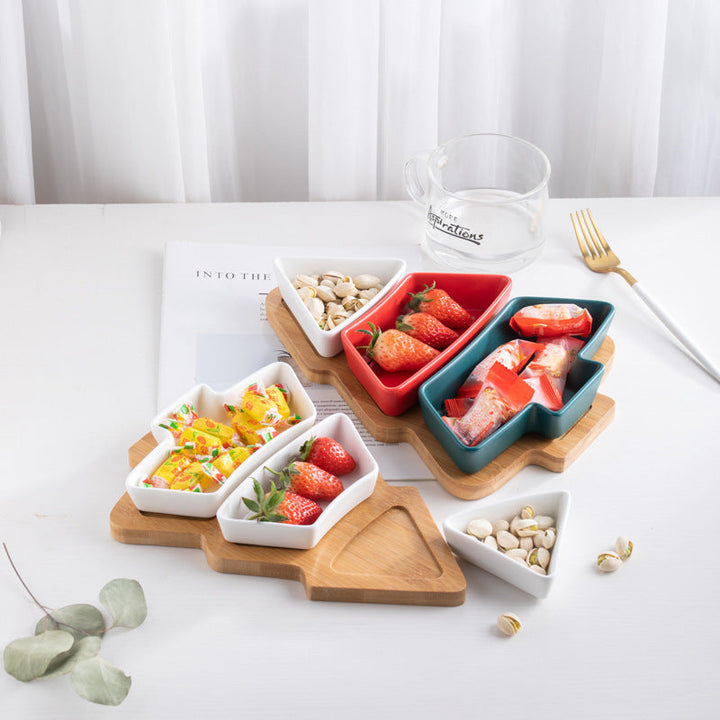 Christmas Tree Ceramic Fruit Plate