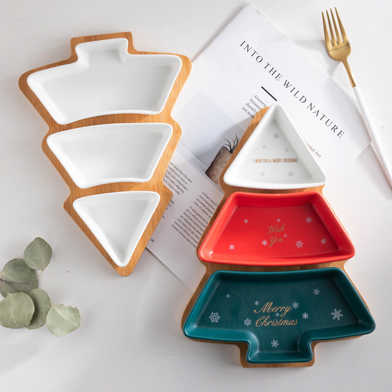 Christmas Tree Ceramic Fruit Plate