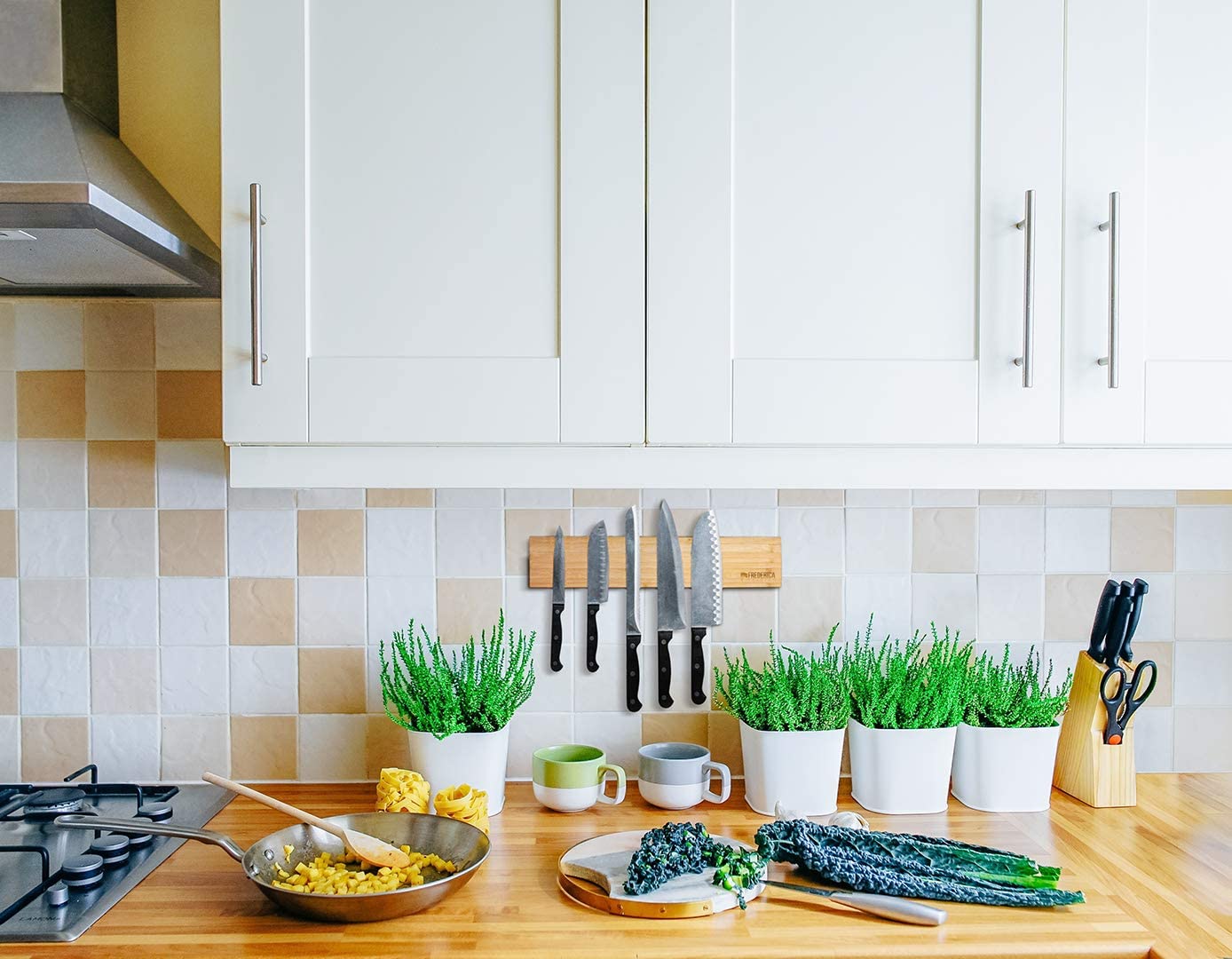 Bamboo Magnetic Knife Strip Holder