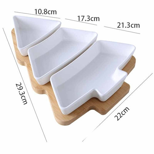 Christmas Tree Ceramic Fruit Plate