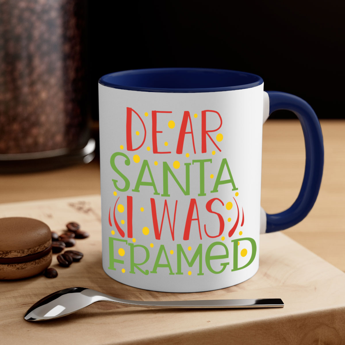 dear santa i was framed christmas-Mug