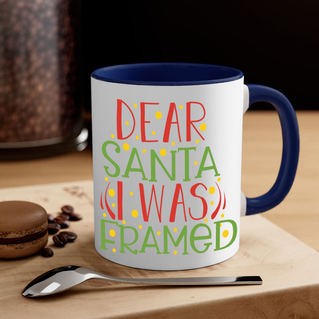 dear santa i was framed christmas-Mug