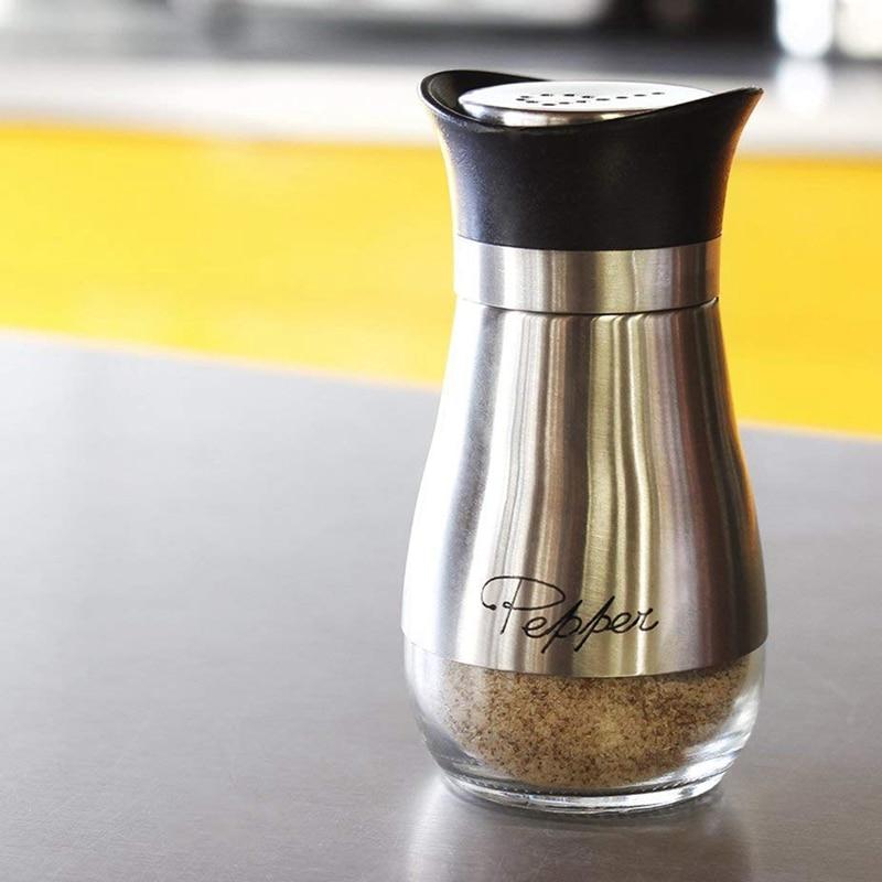 Salt and Pepper Stainless Steel Glass Set