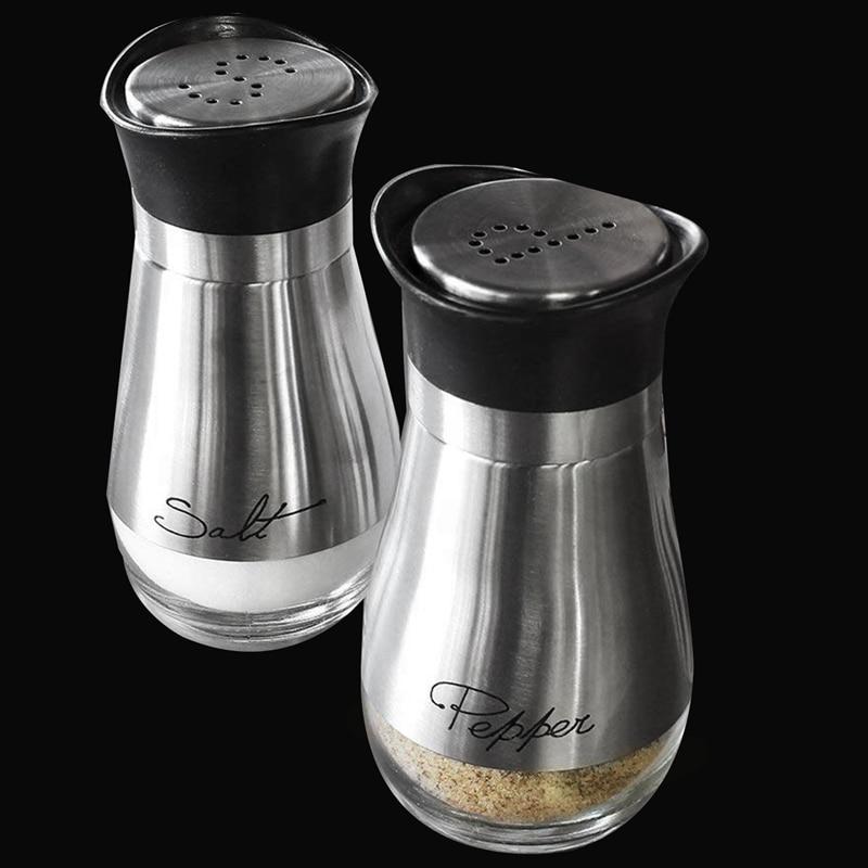 Salt and Pepper Stainless Steel Glass Set