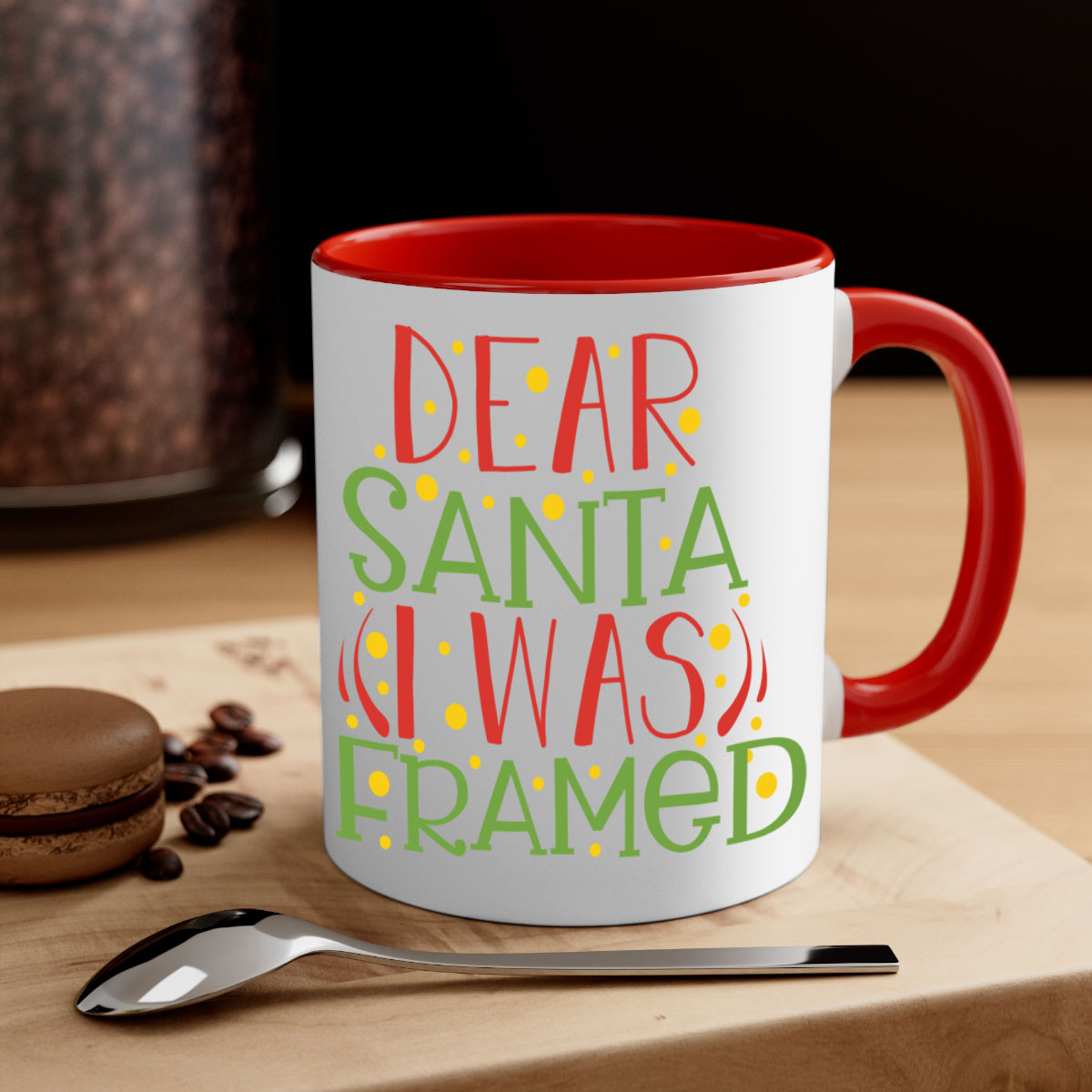 dear santa i was framed christmas-Mug