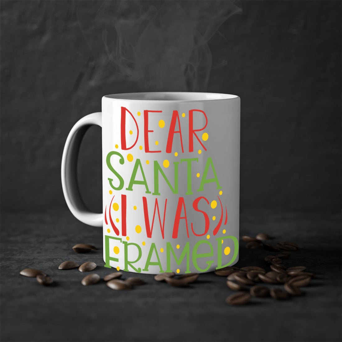 dear santa i was framed christmas-Mug